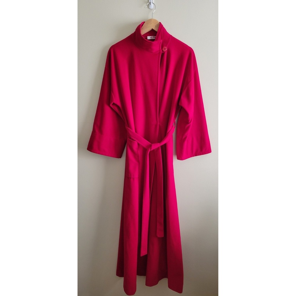 Vintage Vanity Fair Velour Robe Fuchsia Pink Long Housecoat Size S-L USA 60s 70s